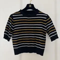 ボーダー♧半袖ニット Sサイズ