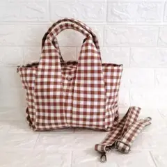 とり様専用　未使用　ZARA　ショルダー付きチェック ミニ トート バッグ
