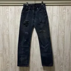 levi's505 ブラックデニム　スペイン製　ユーロ　140周年