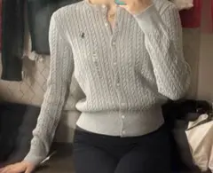 ポロラルフローレンPOLO RALPH LAURENケーブルカーディガングレー