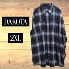 ダコタ　DAKOTA チェック柄 長袖シャツ 2XL　スナップボタン　古着のサムネイル