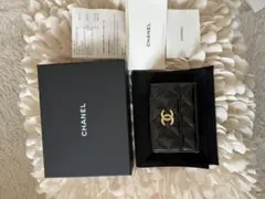 CHANEL マトラッセ スモール フラップ ウォレット シャイニカーフ 黒のサムネイル