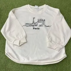 即購入OK❗️《新品未使用》コトリ世界の刺繍 パリ 薄手長袖Tシャツ 100cm