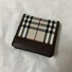 極美品✨バーバリー コインケース ノバチェック サフィアーノレザー ブラウン