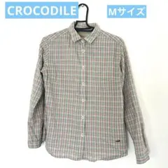 CROCODILE 長袖 チェックシャツ コットン100% Mサイズのサムネイル