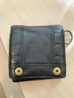 masterpieceレザー 二つ折り財布 黒