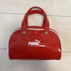 PUMA ハンドバッグ エナメル レッド