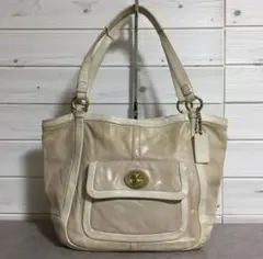 ★No20661 コーチ 13603 本革 ターンロック トート バッグ ☆