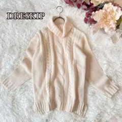 ⚫︎DRESKIPケーブル編みタートルネックニットセーター（LL）大きいサイズ