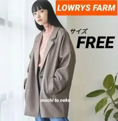 ウールライクユルジャケット千鳥格子 オーバーサイズテーラード ローリーズファーム