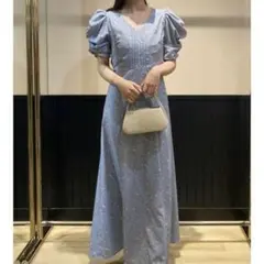 LILY BROWN 花柄 ワンピース Blue