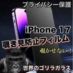 プライバシー保護！【iPhone 17】覗き見防止ゴリラガラスフィルム
