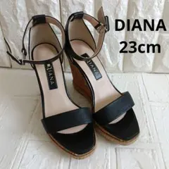 DIANAダイアナ　 ウェッジソール 厚底 サンダル ブラック М