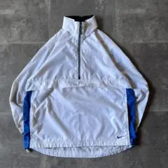 00s Nike アノラックパーカー 刺繍ロゴ ハーフジップ 2XL 白A358のサムネイル