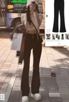 GRL ストレッチフレアパンツcu34