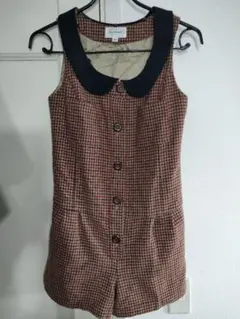 美品✦JILLSTUARTジルスチュアート　千鳥格子柄オールインワンロンパースS