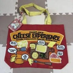 Trader Joe's チーズ　エコバッグ　赤　トートバッグ