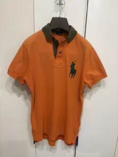 Polo By Ralph Lauren オレンジ ポロシャツ ダークグリーン襟