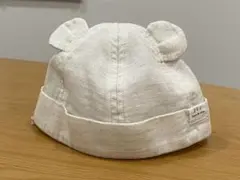 クマ耳付きベビー帽子