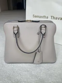 【新品・未使用】Samantha Thavasa グレージュ　レザーハンドバッグ