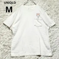 ユニクロ Tシャツ ポケット付き 綿100% サイズM ホワイト