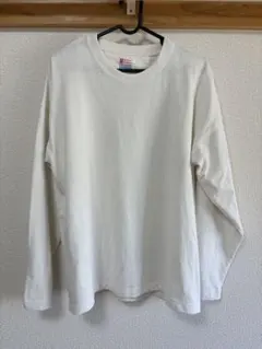 アイボリー 長袖カットソー シンプルのサムネイル