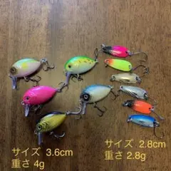 【新品】１１点セット クランクベイト スプーン 必須カラー 管理釣り ニジマスのサムネイル