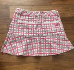 即発送 FILA GOLF チェックスカート M ピンク系