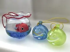 ❤️夏祭り❤️オイルチャーム金魚鉢 ヨーヨーストラップ 金魚 合計➇