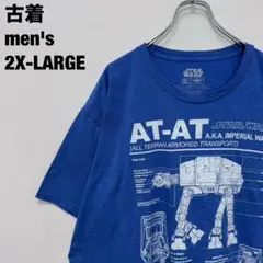 STAR WARS Tシャツ AT-ATウォーカー 設計図 ブルー 2XL 古着のサムネイル