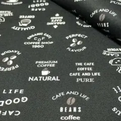 ✿Natural coffee<オックス>生地 布 はぎれ[黒]