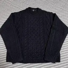 UNIQLO ダークネイビー ケーブルニットセーター　Sサイズ