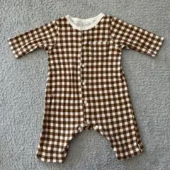 チェック　ロンパース
