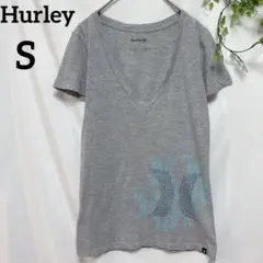 ハーレー グラフィック Vネック 半袖 Tシャツ S グレー 灰色 綿混 海のサムネイル