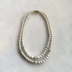 ホワイトパール 二重ネックレス