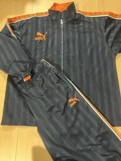 プーマ　ジャージ　上下セット　XO 廃盤　希少　ネイビー　オレンジ　サッカー