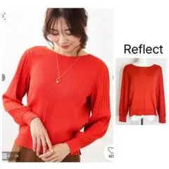 Reflect【マシンウォッシュ可】プリーツスリーブニット