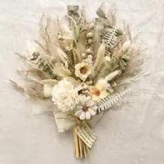 ナチュラルホスワッグ■優しいベージュ×アイボリー♪ドライフラワー・ギフトにも