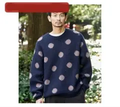 【B:MING by BEAMS】5ゲージ ドット モヘヤ クルーネックニットのサムネイル