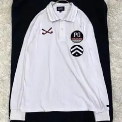 【美品✨】パーリーゲイツ 長袖 ポロシャツ ワッペン 白 M相当