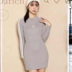 Darich ダブルラインニットミニワンピース