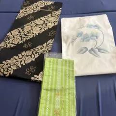 シャン様専用ふりふ 浴衣 うぐいす長者 帯 帯締め付き 自宅で洗濯可能