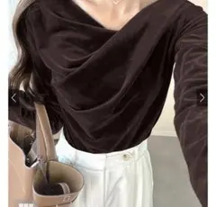 GRL ベロアドレープトップス