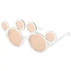 ミッキー型クリアサングラス ピンクレンズ