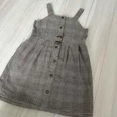 【値下げ】チェック柄 ジャンバースカート 130センチ