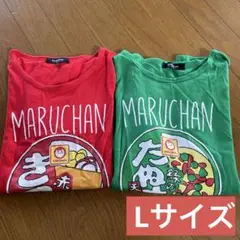 未使用 ダブルフォーカス 緑のたぬき 赤いきつね　マルちゃん 企業コラボTシャツ
