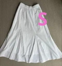 ユニクロ マーメイドロングスカート ホワイト S