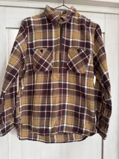 FIVE BROTHER M チェック柄ネルシャツ　ファイブブラザー ジップ