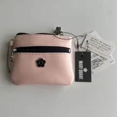 マリークワント　デイジーメタル 2ファスナーポーチミニミニ ピンク FREE