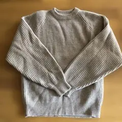 無印良品ウール100% リブ編みセーター ベージュ